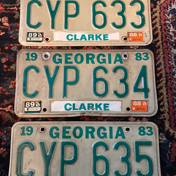 4 SEQUENTIAL 1983 Georgia license plates/ tags - Picture 4 of 6